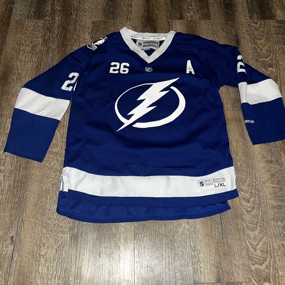Reebok YOUTH L/XL‎ Hockey Jersey Tampa Bay Lightning Martin St. Louis #26 Blue - Picture 1 of 7